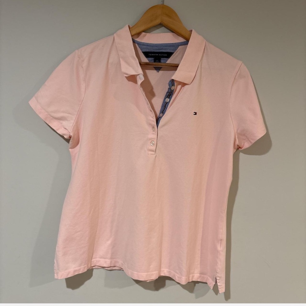 Tommy Hilfiger Pink polo shirt  - Size LARGE